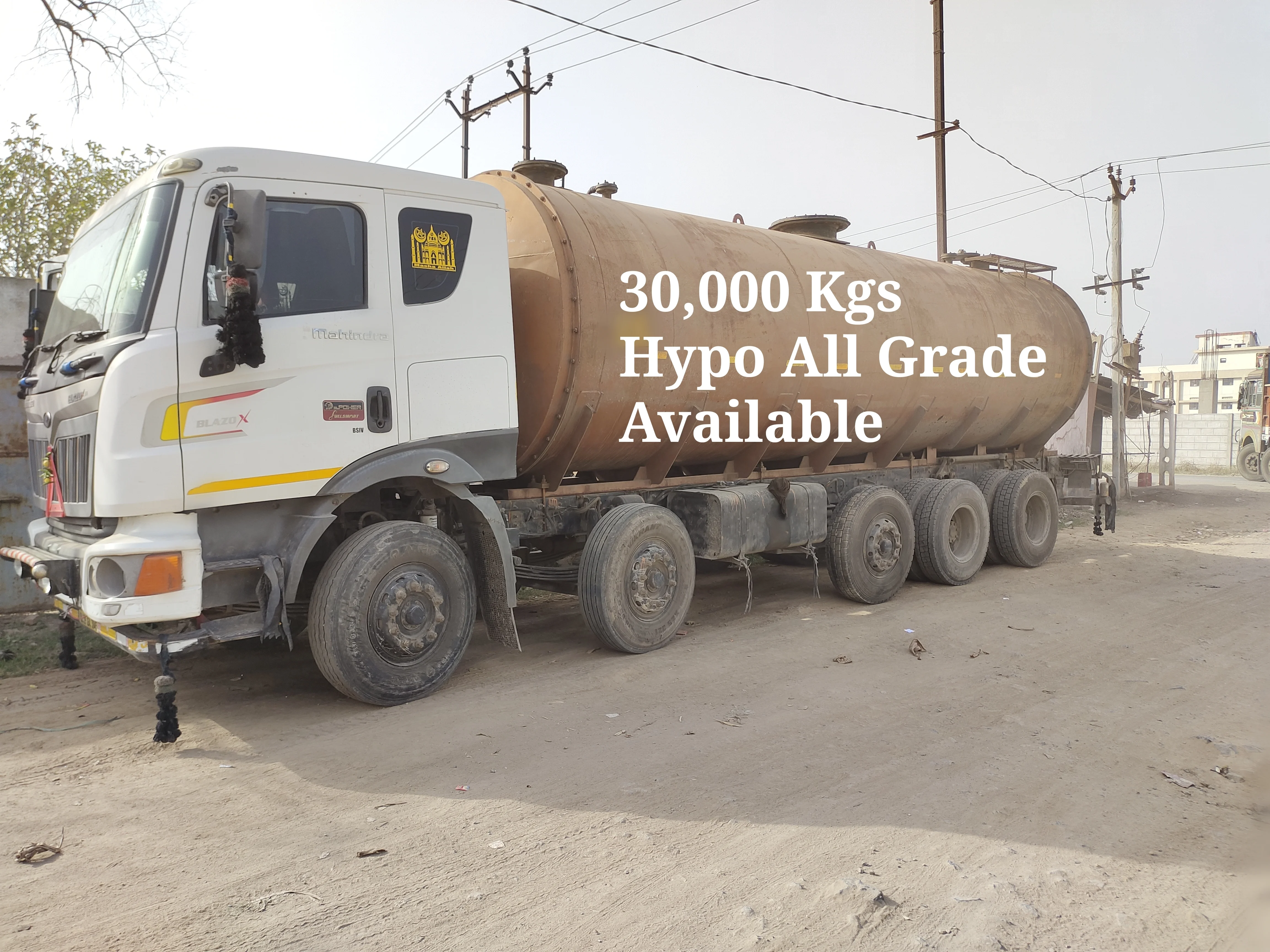 Sodium Hypochlorite tanker- 30,000 kgs
